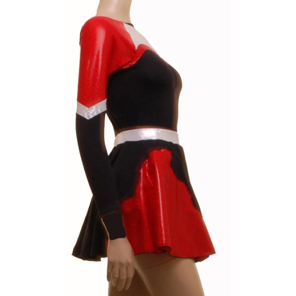 Black/Red/Silver Majorette Dress (M200)