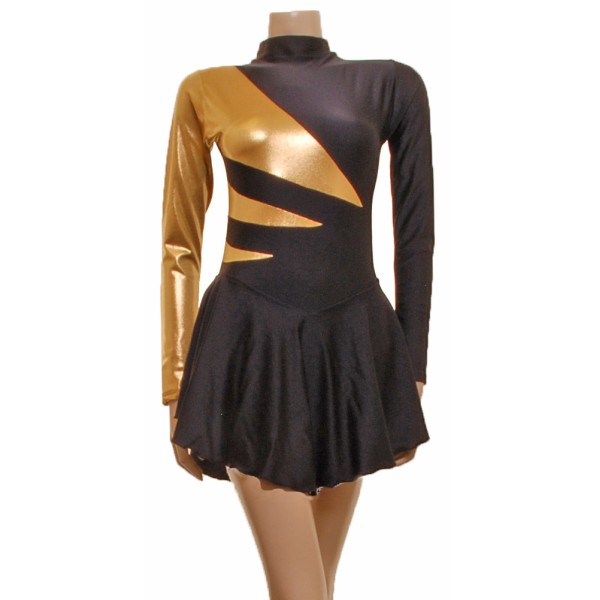 Black and Gold Shine Majorette Dress M143a