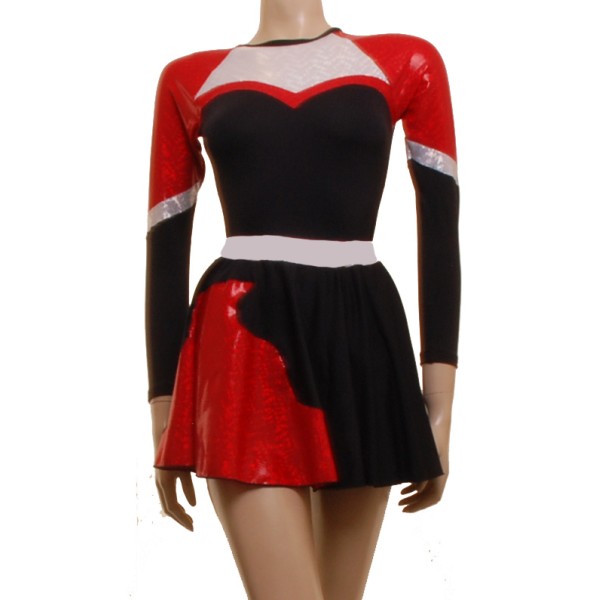 Black/Red/Silver Majorette Dress (M200)